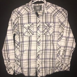 BKE buckle Men Size Large Standard Fit Pearl Snap